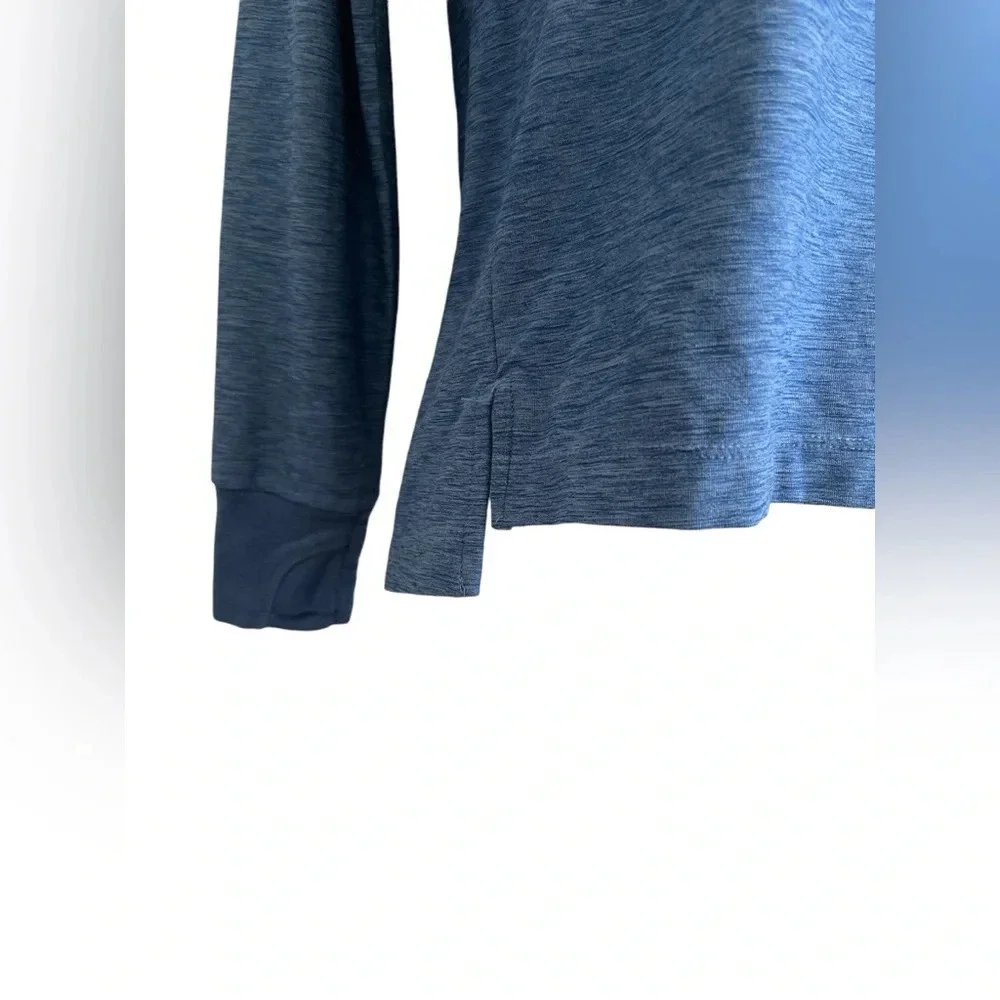 Athleta Girl Power of She Long Sleeve Heathered Blue Top, Size 12